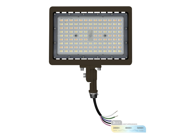 90W Outdoor LED Flood Lights Bronze, 3CCT 3000K-5000K, Dimmable, UL 12600LM, IP67 Waterproof, 0-10V Dimmable, 120-277V, 1/2' Adjustable Knuckle...