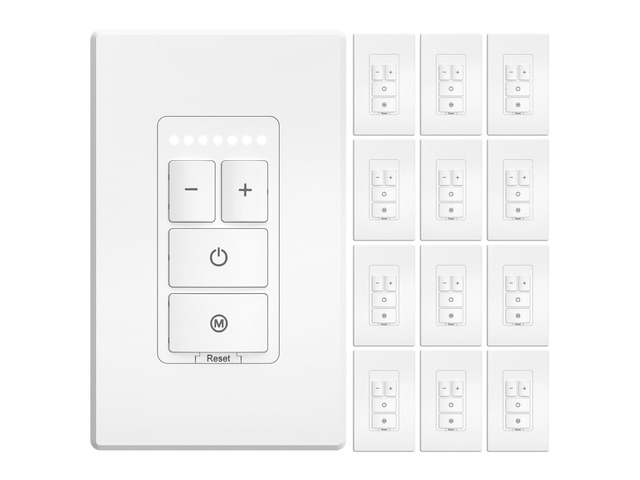Electronic Dimmer Switch, Touch Button Control, Single-Pole with LED Indicator, 150W Dimmable LED & 450W Incandescent, Includes Wall Plate, ETL...