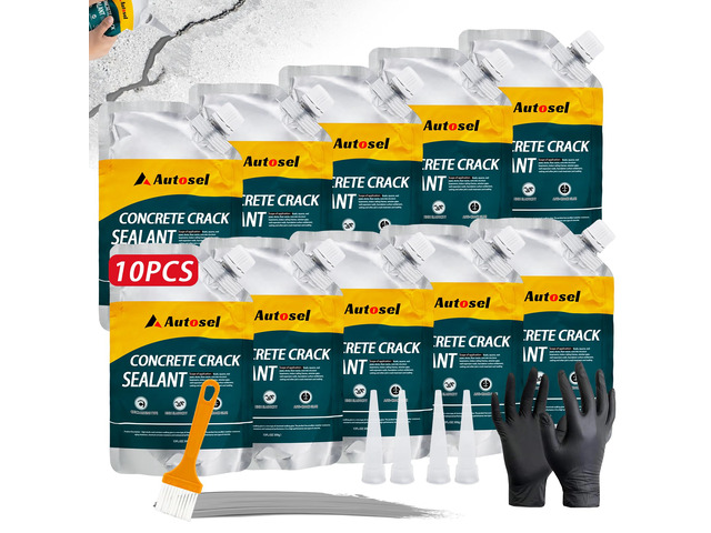 Concrete Crack Filler, Cement Crack Filler, Self-Leveling Concrete Crack Repair Filler, High-Elasticity Waterproof Caulking Glue for Driveways,...