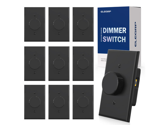 Rotating Dimmer Switch for Dimmable LED, CFL and Incandescent Light Lamp Bulbs, Single Pole or 3-Way Rotary Dimmer Switch, Wall Plate Included, UL...
