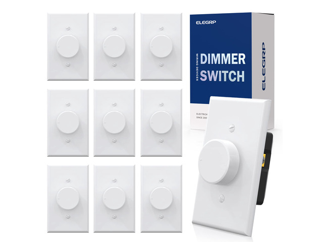Digital Rotating Dimmer Switch for Dimmable LED, CFL and Incandescent Light Lamp Bulbs, Single Pole / 3-Way Rotary Dimmer Switch, Wall Plate...