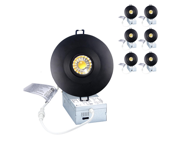 4 Inch LED Recessed Lights 6 Pack, Adjustable Gimbal Downlight,Black Anti-dazzle,8W 851LM,Premium Canless Spotlight,5CCT 2700K-5000K,5-100%...