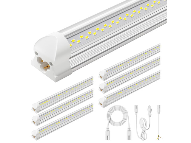 6 Pack 50w 4ft Led Shop Light, Super Bright 7500lm 5000k V Shape 4' Led Shop Lights, Linkable 4 Foot Led Shop Lights for Garage Warehouse,...