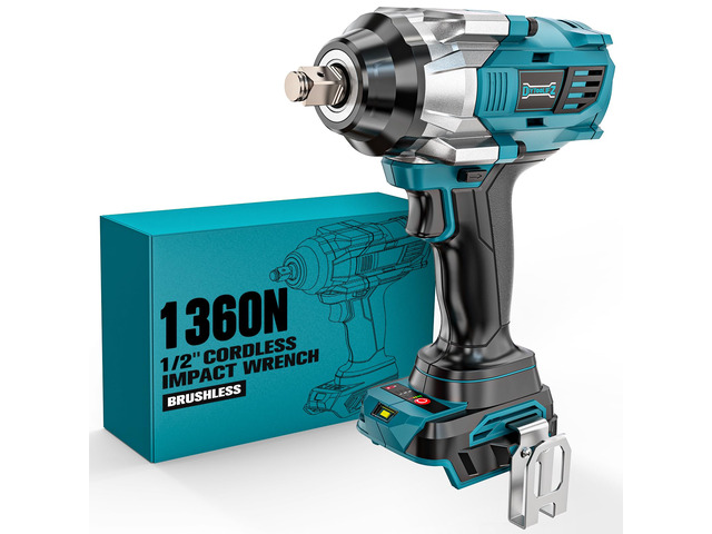 Cordless Impact Wrench 1/2 inch for Makita 18V Battery, 1000Ft-lbs Brushless Electric Power Impact Driver Gun Tool, 2100RPM High Torque Impact...