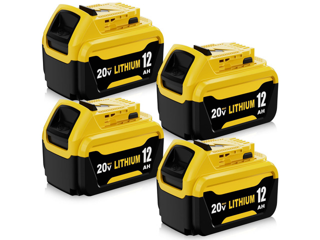 4Packs 12000mAh DCB206 Replacement for Dewalt 20v Battery Lithium Compatible with Dewalt 20v Max Battery Compatible with Dewalt Battery 20v DCB201...