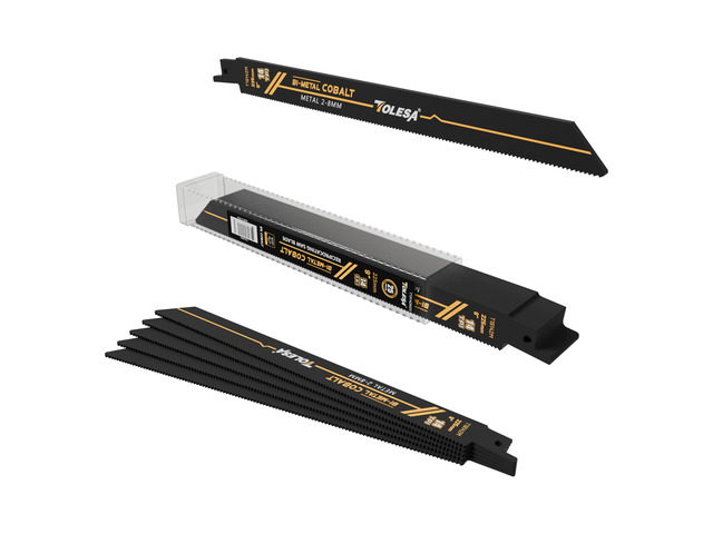 Bi-Metal Reciprocating Saw Blades, 9' 14TPI, Heavy Metal, 25-Pack Bi-Metal with 8% Cobalt, 14TPI Precision-Set Teeth, 0.9mm Thin Wall, Cuts Sheet...
