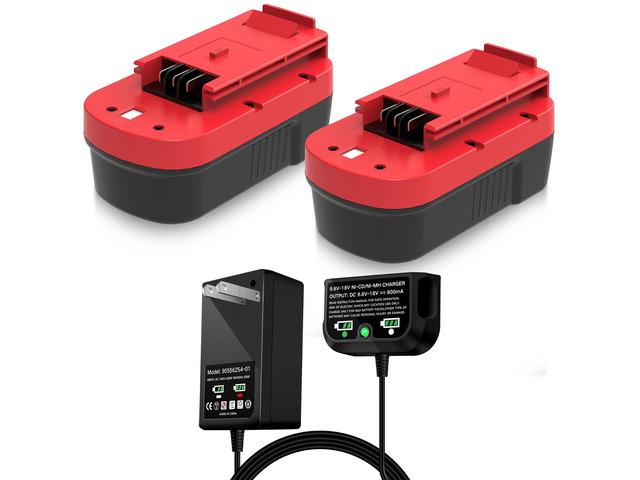 2Pack 4.5Ah Replacement for Black and Decker 18V Battery with Charger HPB18 HPB18-OPE Compatible with Black Decker Battery Charger 18 Volt A1718...