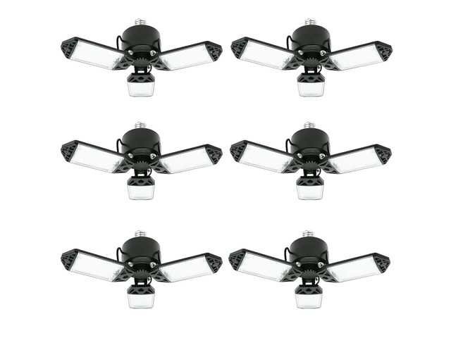 LED Garage Light, 80W 8000 Lumen Ceiling Lights with 3 Adjustable Panels, 6500K Daylight Light Bulb Fixture LED Lights for Garage, Workshop (80W...