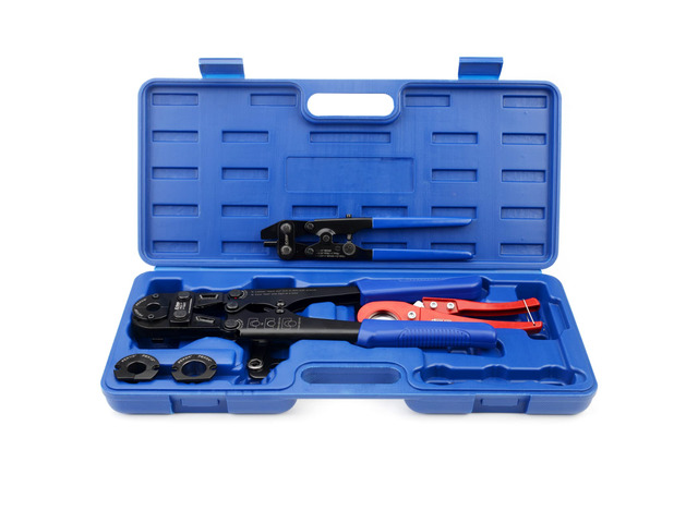 iCrimp F1807 Copper Ring Crimping Tool Kit for 3/8,1/2,3/4,1', PEX Crimper with Removal Tool & Pex Pipe Cutter & Gauge- For All US F1807 Standards