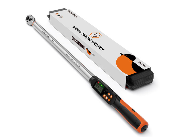Digital Torque Wrench 1/2 Drive (12.5-250.7 Ft. Lb/ 17-340 N. m) ±2% Accuracy with Certify Beep and LED Alarm Peak & Track Dual-Direction Auto Truck...