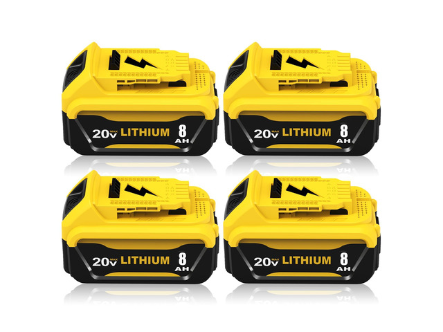 4Packs 8000mAh DCB206 Replacement for Dewalt 20v Battery 8.0Ah Lithium Compatible with Dewalt 20v Max Battery Compatible with 20v DCB206 DCB201...