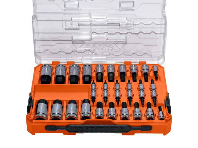 65233HEX Hex Bit Socket Set, 1/4, 3/8, 1/2-Inch Drives, Knurled, SAE (5/64 to 3/4 inch) and Metric (2 to 19mm) with MODbox Case, 32-Piece