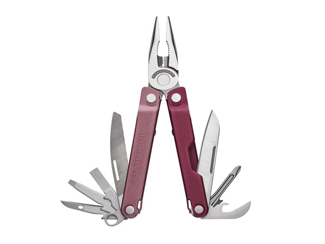 Bond 14-in-1 Multi-Tool, Camping and EDC, Heathered Cranberry 420HC Blade, Spring-Action Pliers, Screwdrivers & Scissors for Camping, Hiking & EDC
