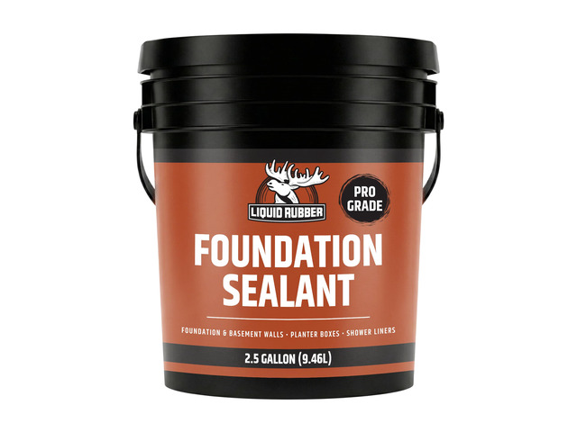 Foundation Sealant Basement Waterproof Sealer, Black, 2.5 Gal Flexible Elastomeric Coating - Crack Filler, Leak Repair, Basement Waterproofing...