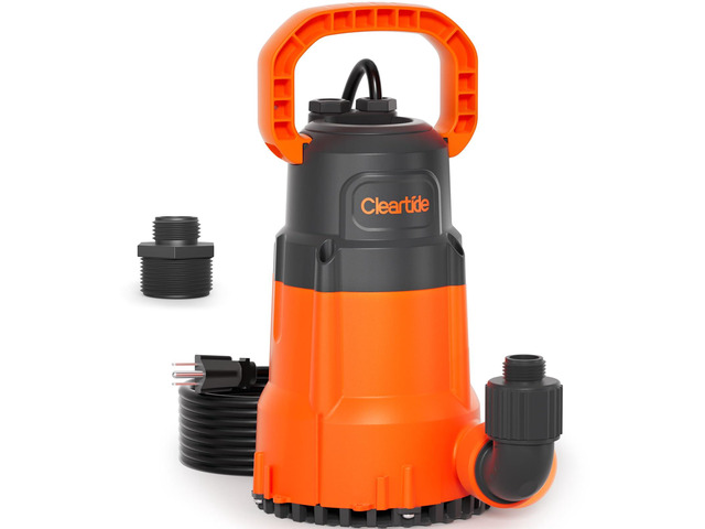 Submersible Utility Water Pump, 1/3 HP 2790 GPH Portable Sump Pump with Copper Motor, Plug and Work for Pond, Garden Watering, Pool or Hot Tub...