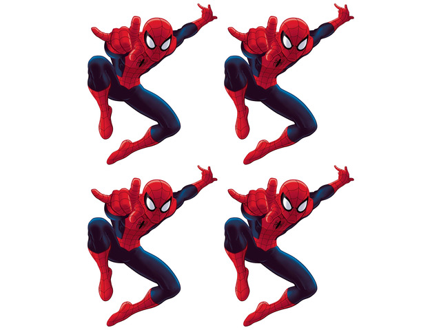 Marvel Ultimate Spider-Man Giant Peel and Stick Wall Decals by, RMK4831GM, Red, Blue, Yellow (Pack of 4)
