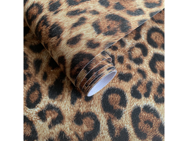 Brown Leopard Print Peel and Stick Wallpaper, 17.3' x 1200' Waterproof Removable Self Adhesive Wallpaper, Unique Funky Cheetah Contact Paper for...