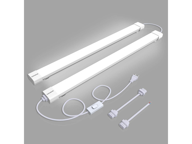 Utility LED Shop Lights Fixture with Plug 4FT 5000K 36W 3600LM Plug-and-Play Linkable Ceiling Light. Under Cabinet Light,Workbench Lamp for Garage,...