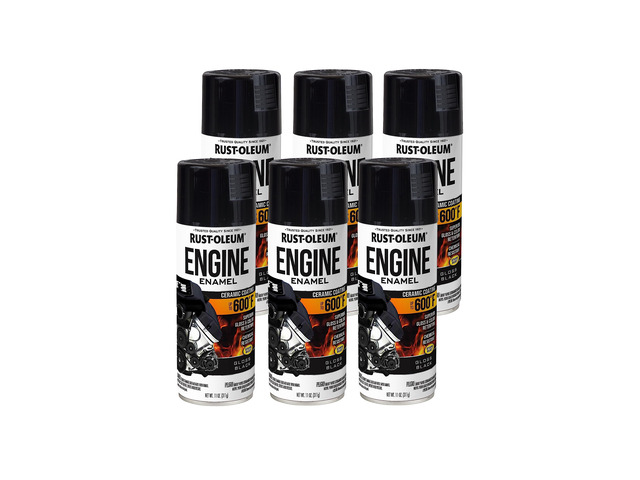 Automotive Engine Enamel Spray Paint, Gloss Black Heat Resistant Up to 600 F Gas & Oil Resistant Stops Rust Formula Any-Angle Spray Durable...