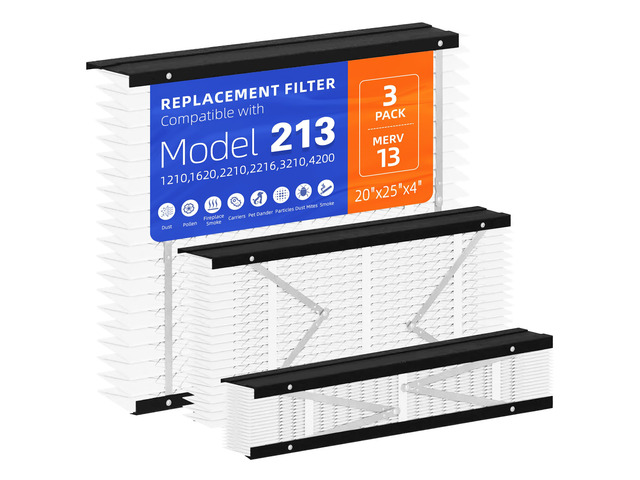 3 Pack 213 Replacement Filter,MERV 13,Compatible with AprilAire 213 Whole House Air Purifiers Models,1210,1620,2210,2216,3210,4200,HVAC Furnace...