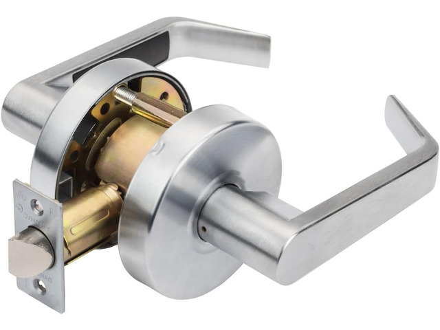 Commercial Passage Lever, ADA, Satin Chrome ADA Compliant Grade 2 Commercial Duty Door Lever For Passage Use, Satin Chrome Finish