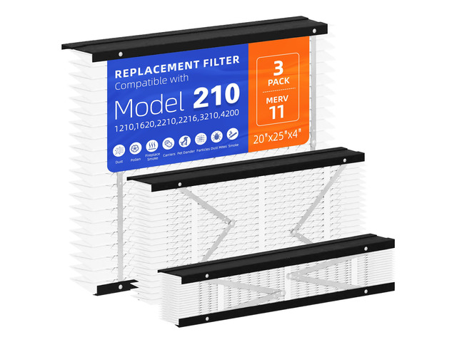 3 Pack 210 Replacement Filter,MERV 11,Compatible with AprilAire 210 Whole House Air Purifiers Models,1210,1620,2210,2216,3210,4200,HVAC Furnace...