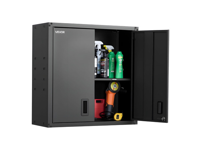 Metal Wall Cabinet, 30W x 12.2D x 30H Inch, Steel Floating Hanging Storage Cabinet with Locking Doors and Adjustable Shelf for Garage, Basement,...