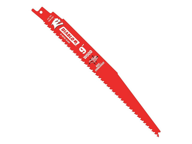 Bi-Metal Reciprocating Saw Blade - 9' Length, 4/6 TPI Ideal for Nail-Embedded Wood, Variable Tooth, 25-Pack - DS0912BW25