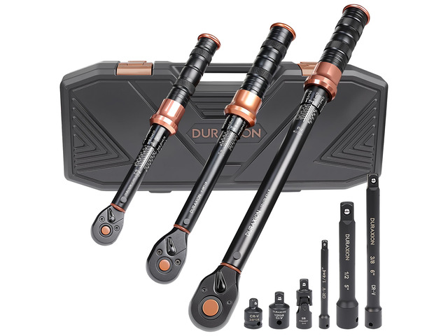 Torque Wrench Set 1/4 3/8 1/2-Inch Drive 20-240in. lb 5-50 & 10-170ft. lb Dual Range Scales ±3% Precision 72 tooth Dual-direction Torque Wrenches for...
