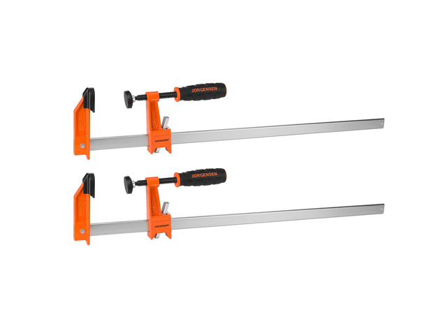 24' Heavy-Duty Steel Bar Clamp Set, 1000 lbs Load Limit, 2-Pack F Clamps for Woodworking, Metalworking and DIY Projects