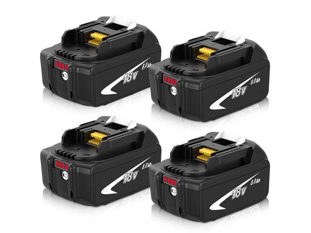 4 Pack Upgraded 8000mAh BL1860B Replacement for Makita 18V Battery (White) Compatible with Makita 18 Volt Battery BL1815 BL1820B BL1830 BL1840...