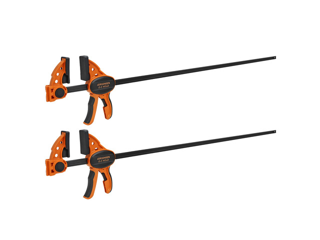 36' E-Z Hold Medium-Duty Bar Clamps, 400 lbs Load Limit, 2-Pack Expandable Bar Clamps for Woodworking, One-Handed Clamp/Spreader, Quick Release