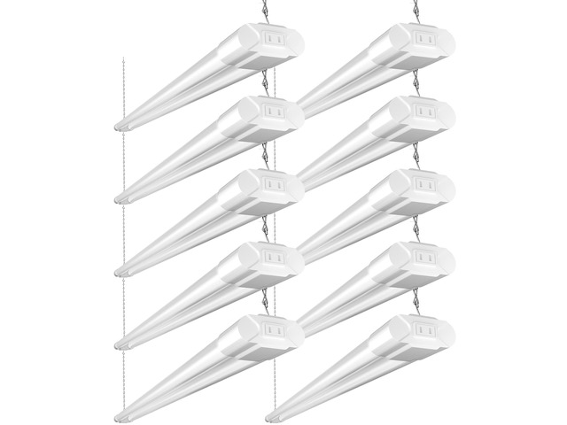 10 Pack 4FT LED Shop Light, 5000K, 40W=250W, 4000LM, 4 Linkable 48Inch Integrated Utility Fixture, Surface & Hanging Mount, Super Bright Shop Lights...
