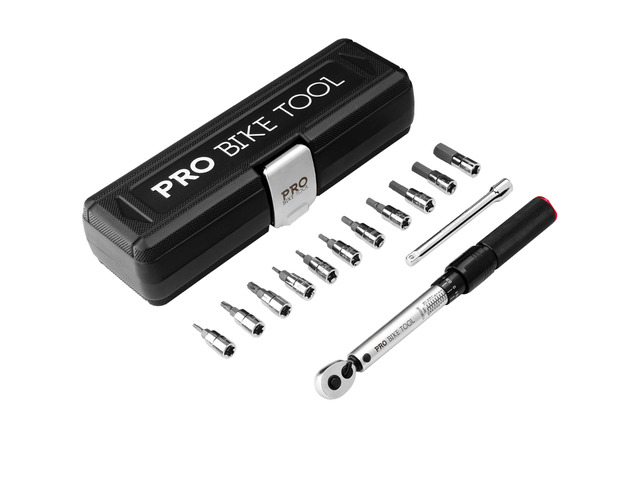 Bike Torque Wrench Set - 1/4 Inch Drive, 2.2-16.9 Nm 20-150 in-lb, Allen & Torx Bits, Extension Bar, Protective Storage Case
