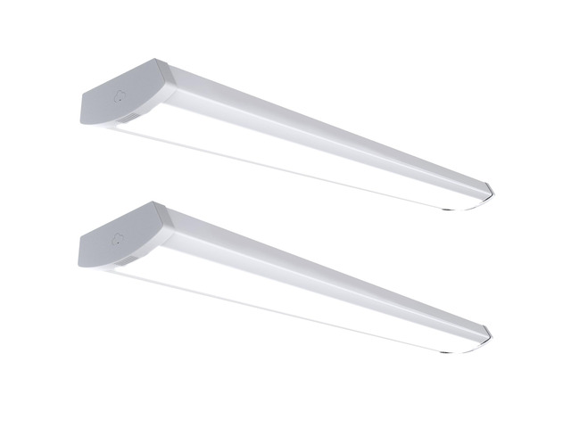 60W/50W/40W LED Wraparound Light Fixture, Linkable 4ft Led Wrap Light AC120V, 5000K Wrap Around Light, 4400LM/5500LM/6600LM LED Office Lights for...