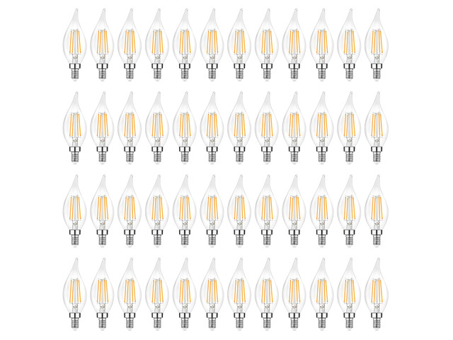 Dimmable E12 Candelabra LED Bulbs 60 Watt Incandescent Equivalent, 2700K Warm White, Clear Filament LED Chandelier Light Bulbs 6W, 600lm, CA11...