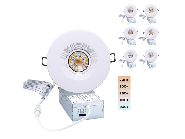 4 Inch LED Recessed Lights 6 Pack, Adjustable Gimbal Downlight,White Anti-dazzle,8W 851LM,Premium Canless Spotlight,5CCT 2700K-5000K,5-100%...
