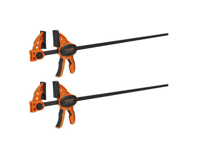 24' E-Z Hold Medium-Duty Bar Clamps, 400 lbs Load Limit, 2-Pack Expandable Bar Clamps for Woodworking, One-Handed Clamp/Spreader, Quick Release