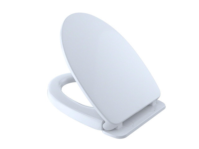 SoftClose Slow Close Elongated Toilet Seat and Lid, Cotton White - SS124#01