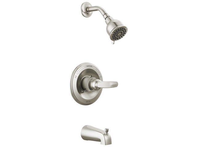 Foundations 13 Series 2-Spray Bathtub and Shower Faucet Set, Brushed Nickel Shower Head and Handle Set, Valve Trim Kit, Stainless BT13410-SS (Valve...
