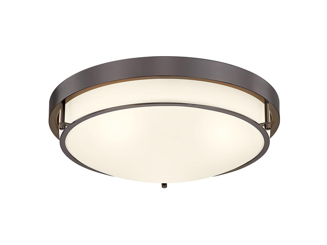 16 Inch Flush Mount Ceiling Light,Frosted Glass,Oil Rubbed Bronze 3 E26 sockets,Close to Ceiling Light for bedroom,hallway,kitchen,entryway