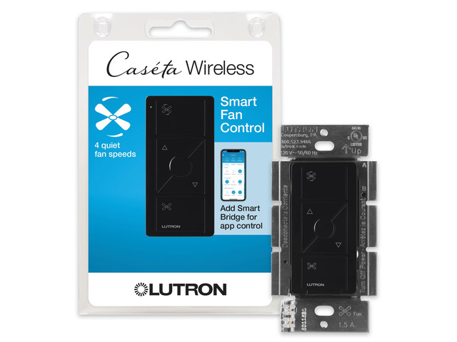 Caseta Smart Fan Control (Smart Hub Required) 4-Speed for Paddle Fan Smart Fan Control elimates pull chains, choose from 4 fan speeds, preselect...