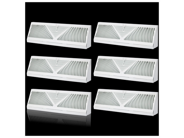 6PK 18 inch Baseboard Register Vent for 18'Duct,Baseboard Vent Cover Steel Baseboard Diffuser,3 Way Maximum Air Flow,Smooth Adjust Lever,Wall...