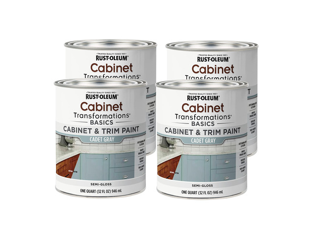 372009-4PK Transformations Basics Cabinet & Trim Paint, Quart, Cadet Gray, 0.25 Gallon (Pack of 4)