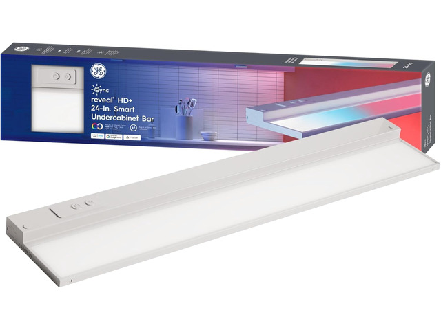 GE Reveal HD+ Smart LED Undercabinet Bar Light, 24 inches Color Changing & Tunable White 2000K to 7000K, Wi-Fi, Works with Alexa & Google Home,...