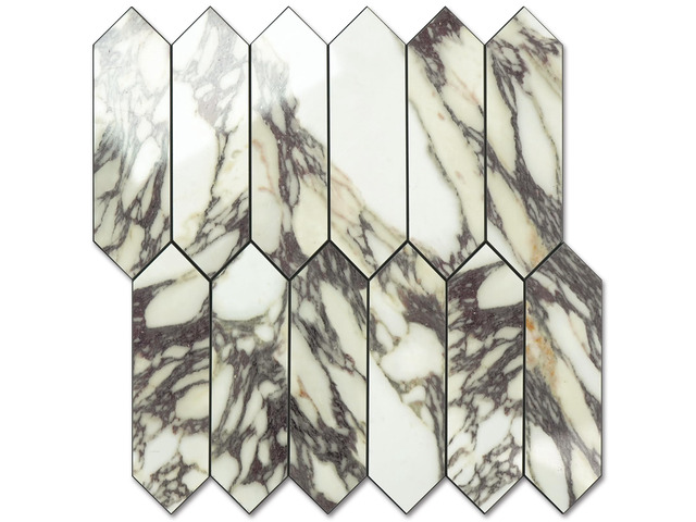 Glossy Marble Purple Backsplash Tile Peel and Stick, 12.8 x 12.8 Inch 10 Sheets Long Hexagon PVC Self Adhesive Mosaic Wall Tiles Stick on...