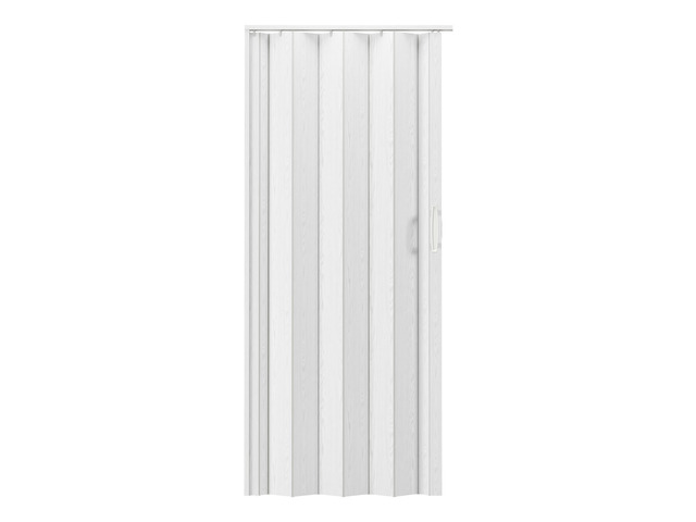 Studio Series 48' x 80' PVC Foldable Accordion Door, White Oak Trimmable PVC panels, flexible single-layer design, space-saving interior door, room...