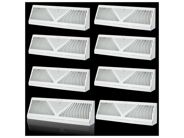 8Pack 15 inch Baseboard Register Vent for 15'Duct,Baseboard Diffusers Vent Steel Baseboard Diffuser,3 Way Maximum Air Flow,Smooth Adjust Lever,Wall...