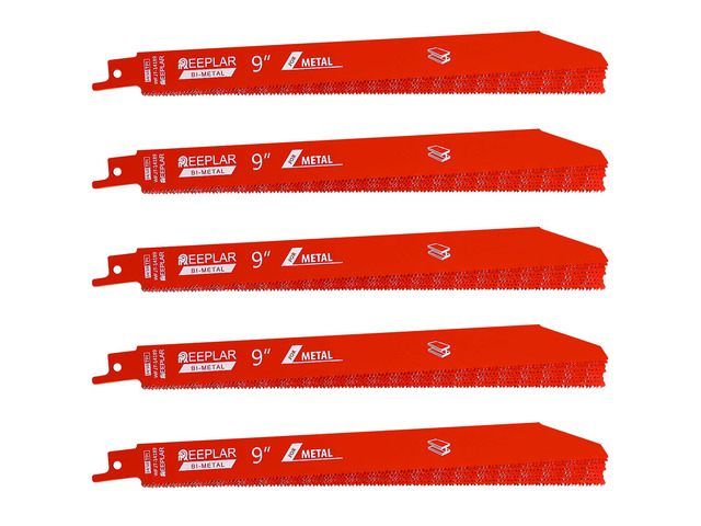 50 Pack 9 inch 14/18 TPI Bi-Metal Auto Dismantling Sawzall Blade for Metal M42 Bimetal Dual Tooth Design Replace Milwaukee and Diablo saw Blade...