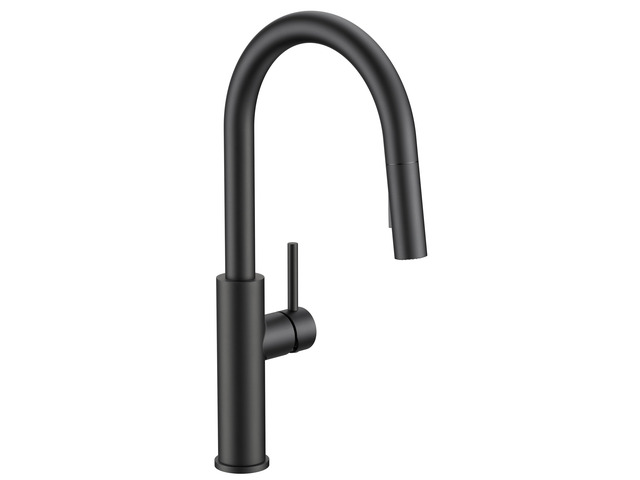 Kitchen Faucet with Pull Down Sprayer, Classic High Arc Black Lead-Free, Single Handle, Stainless Steel Sink Faucet, 1 or 3 Hole Deck Mount for RV...